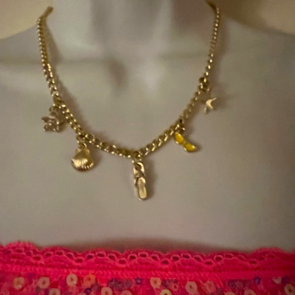 Gold choker type charm necklace with summer theme. So pretty for Summer - Picture 3 of 3
